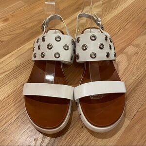 Van Eli white leather grommet summer sandals 11